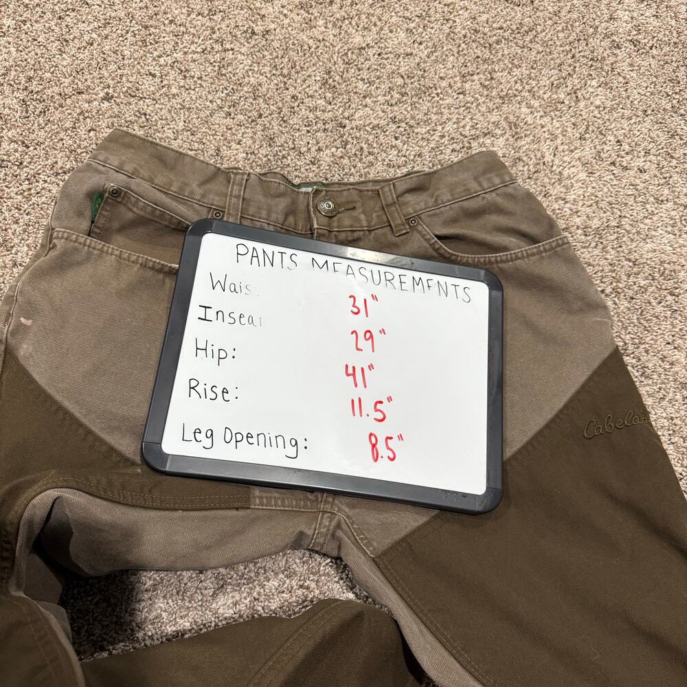 Mens Brown Double Knee Cabela's Canvas Upland Brush Guard Pants 32x30 act(31x29) - Picture 11 of 11
